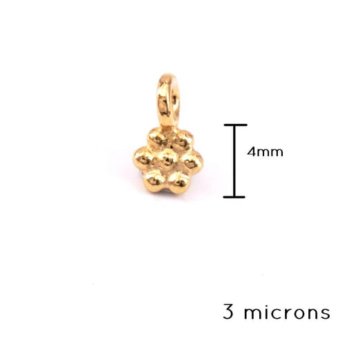 Tiny Charm Beaded Flower Gold Plated 3 Microns - 4mm (1)