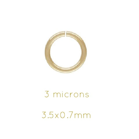 Jump Rings Gold plated 3 microns - 3.5x0.7mm (10)