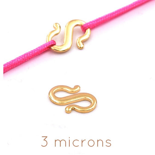 Buy Clasp S Hook Gold plated 3 microns - 10x8mm (1)