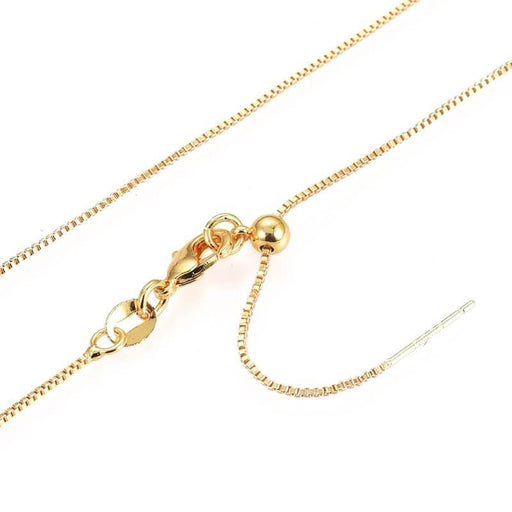 Chain Necklace 0.8mm Extra thin Square 925 Flash Gold 40cm (1)