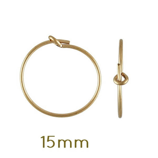 Buy Beading Hoop Earrings - GOLD FILLED - 0.7x15mm (2)