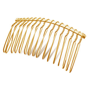 Wire hair comb metal gold plated 65mm (1)