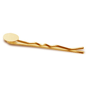 Buy Hair clip with 10mm disc metal gold plated 55mm (4)