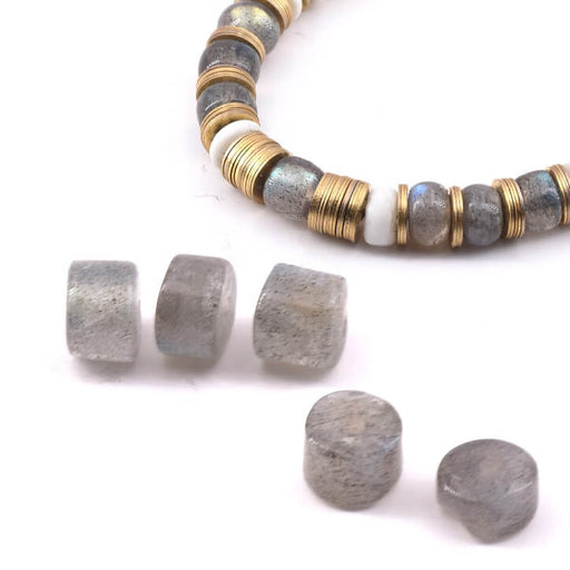Heishi Beads Rondelles Labradorite 6x2.5mm - Hole :1mm (5)