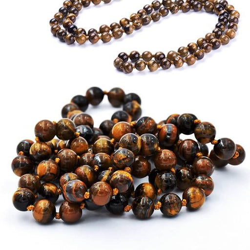 Tiger Eye Long Necklace 8mm Round Beads, Length 91cm (1)