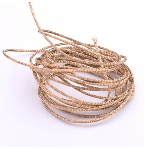 Cord Metallic and Polyester Pink Champagne Gold 1mm (2m)