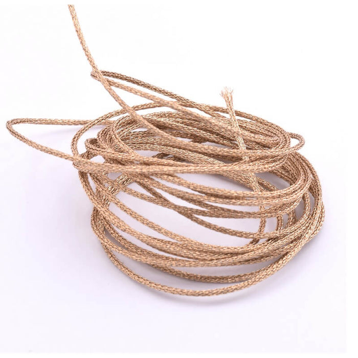 Cord Metallic and Polyester Pink Champagne Gold 1mm (2m)