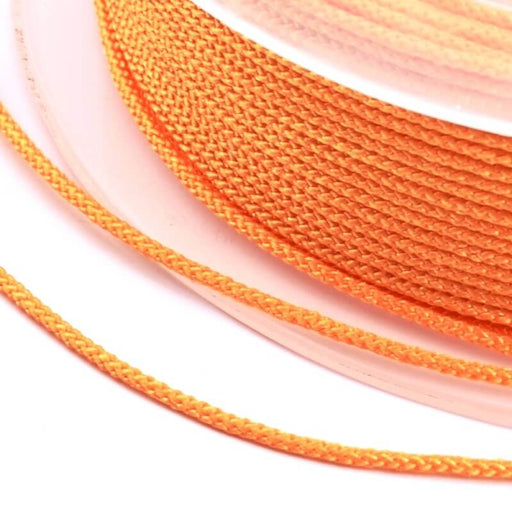 Braided Silky Nylon Cord Apricot Orange 1mm - 20m Spool (1)