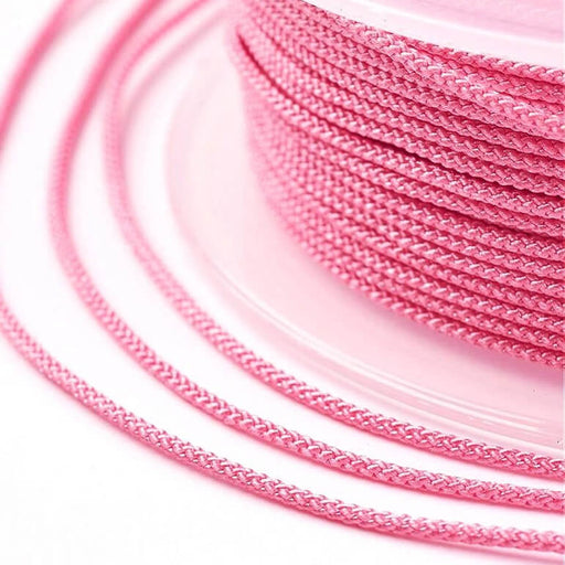 Braided Silky Nylon Cord Pink 1mm - 20m Spool (1)