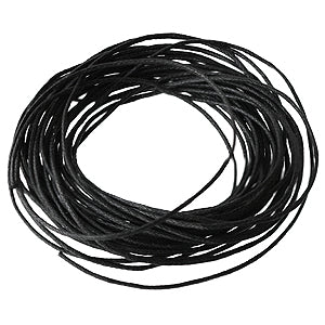 waxed cotton cord black 1mm, 5m (1)