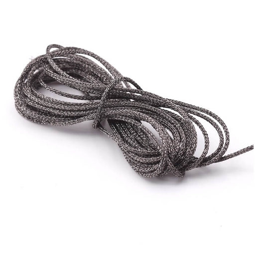 Cord Metallic and Polyester Black 1mm (2m)