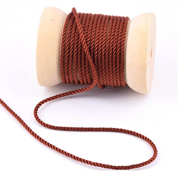 Twisted Silky Nylon Cord Terracotta Red 1.5mm (2m)