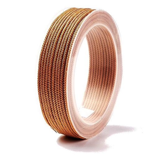 Buy Braided silky nylon cord Camel brown - 1.5mm - 20m spool (1)