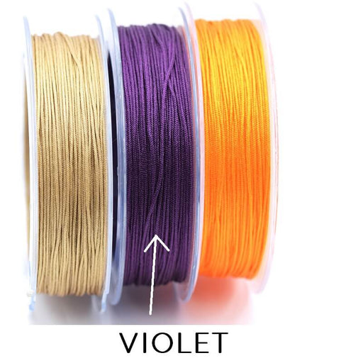 Buy High Quality Nylon Braided Cord - 0.8mm Purple (sold per roll - 25m)