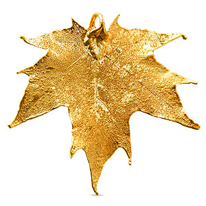 Real sugar maple leaf pendant gold 24K 60mm (1)