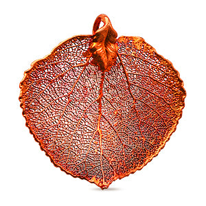 Real aspen leaf pendant irridescent copper 50mm (1)