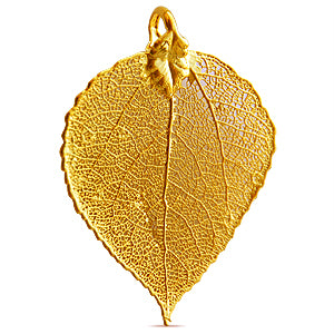 Buy Real aspen leaf pendant gold 24K 50mm (1)