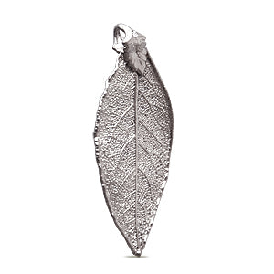 Real elm leaf pendant platinum 50mm (1)