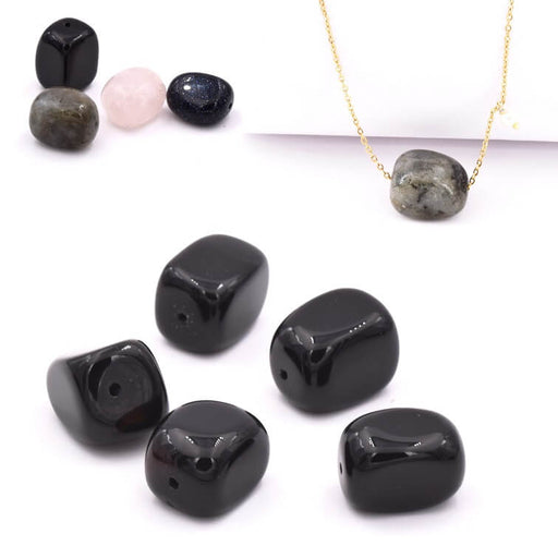 Buy Nugget Beads Onyx Black 12x16mm (5)