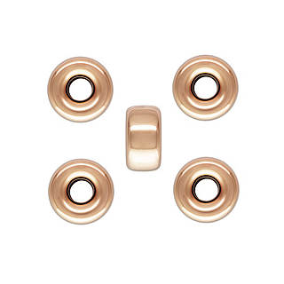 Heishi Rondelle Beads Rose Gold Filled - 4x2.1mm Hole: 1.2mm (5)