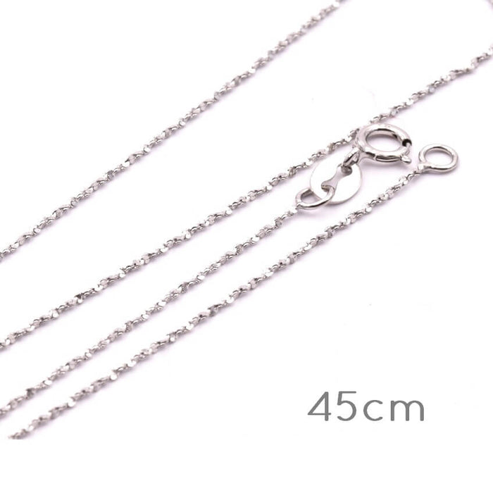 Extra Fine striated chain Silver 925 Platinum With Clasp 45cm (1)