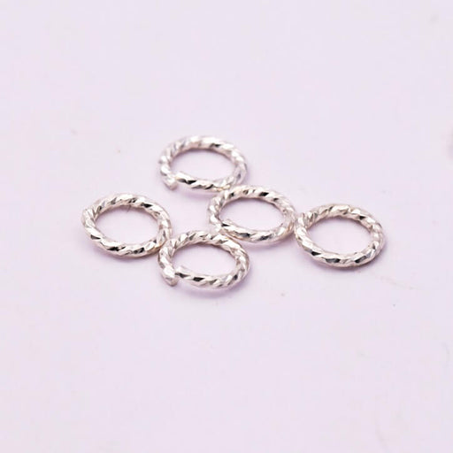 Jump rings  Striated Sterling Silver 5x0,7mm (5)