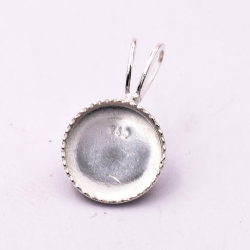 Round Pendant setting for cabochon 8mm Sterling silver 925 (1)