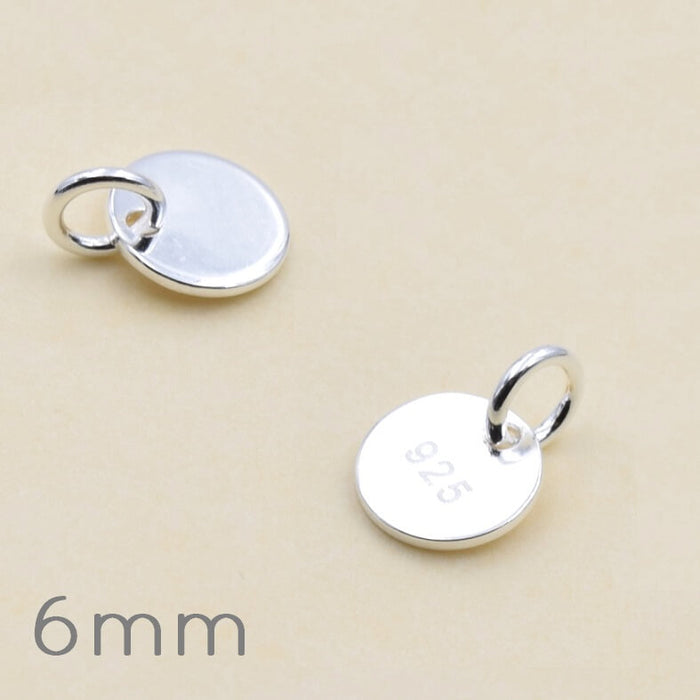 Round flat tag 925 Sterling Silver Engraved 925 - 6mm (2)