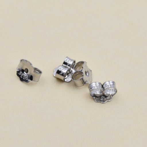 Earring backs - Sterling Silver 925 Rhodium - 6mm (4)