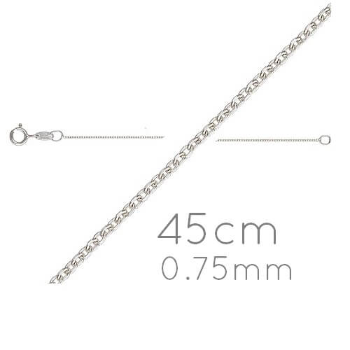 Very thin Finished Chain Sterling Silver 0.6mm rolo 45cm (1)