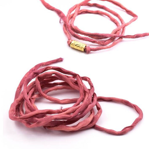 Natural Silk Cord Hand Dyed Indian Pink 2mm (1m)