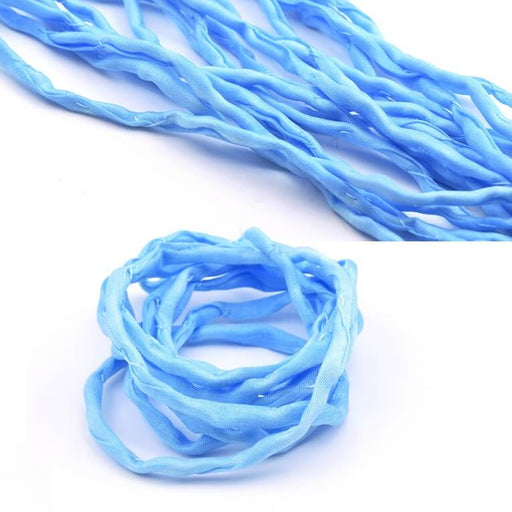 Buy Natural Silk Cord Hand Dye Blue Tie and Dye 2mm (1m)