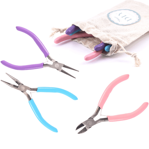 Kit of 3 Pliers: Flat - Round and Cutting In its Pouch (1)