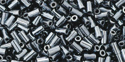 cc81 - Toho bugle beads 3mm metallic hematite (10g)