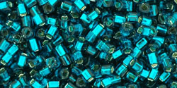 cc27bd - Toho cube beads 1.5mm silver lined teal (10g)