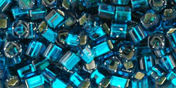 cc27bd - Toho cube beads 3mm silver lined teal (10g)
