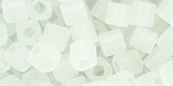 cc1f - Toho cube beads 4mm transparent frosted crystal (10g)