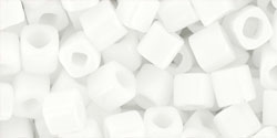 cc41 - Toho cube beads 4mm opaque white (10g)