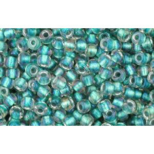 cc264 - Toho beads 11/0 inside colour rainbow crystal/teal lined (10g)