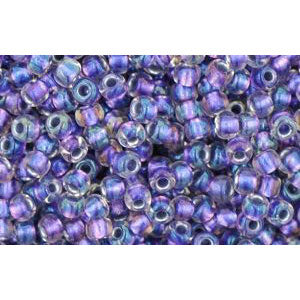 cc265 - Toho beads 11/0 rainbow crystal/metallic purple lined (10g)