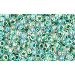 cc699 - Toho beads 11/0 rainbow crystal/ shamrock lined (10g)