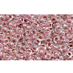 cc771 - Toho beads 11/0 rainbow crystal/ strawberry lined (10g)