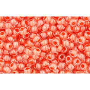 cc985 - Toho beads 11/0 crystal/ salmon lined (10g)