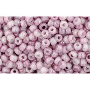 cc1200 - Toho beads 11/0 marbled opaque white/pink (10g)