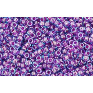 cc252 - Toho beads 15/0 inside colour aqua/purple lined (5g)