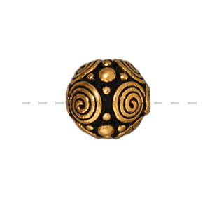 Round bead spirals metal antique gold plated 8mm (1)