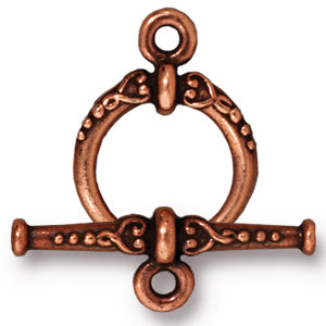 Buy Toggle clasp heirloom metal antique copper 15x20mm (1)