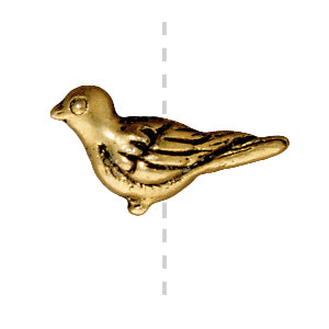 Dove bead metal antique gold plated 14.5x7mm (1)