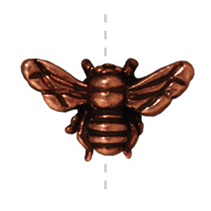 Buy Honey bee bead metal antique copper plated 15.5x9mm (1)