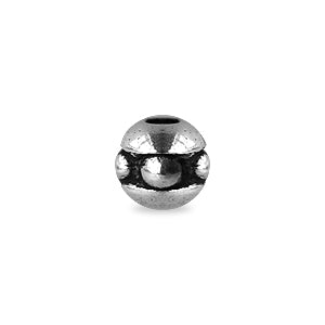 Heishi beaded seed bead metal antique silver plated 3mm (20)